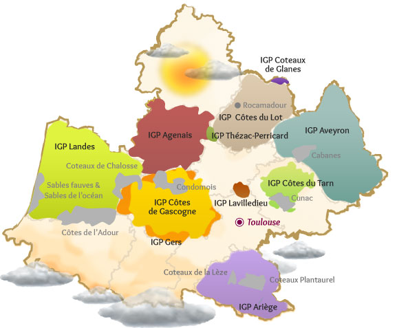 carte des vins du sud ouest